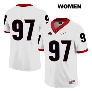 Women's Georgia Bulldogs NCAA #97 Tyler Malakius Nike Stitched White Legend Authentic No Name College Football Jersey GPU8354PA